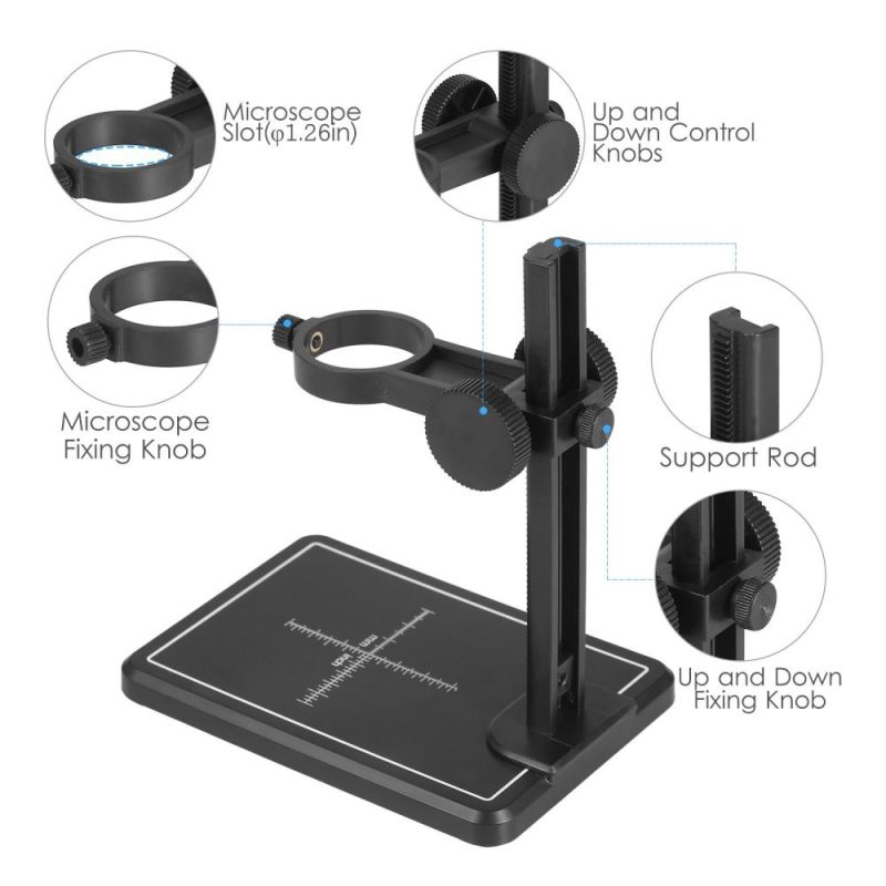 KKmoon Mini Digital Microscope Stand Magnifier Camera Up and Down Adjustable Stand Holder Universal Support Bracket Large Base with Scales for Digital Microscope  |   Microscopes & Endoscope Measurement & Analysis Instruments Microscopes & Endoscope