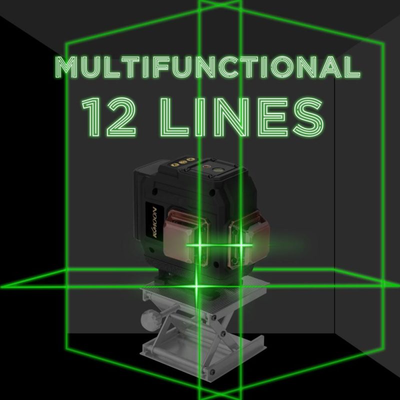 KKmoon Multifunctional 3D 12 Lines Laser Level Tool Vertical Horizontal Lines with Self-leveling Function  |   Other Instruments Measurement & Analysis Instruments Green Light