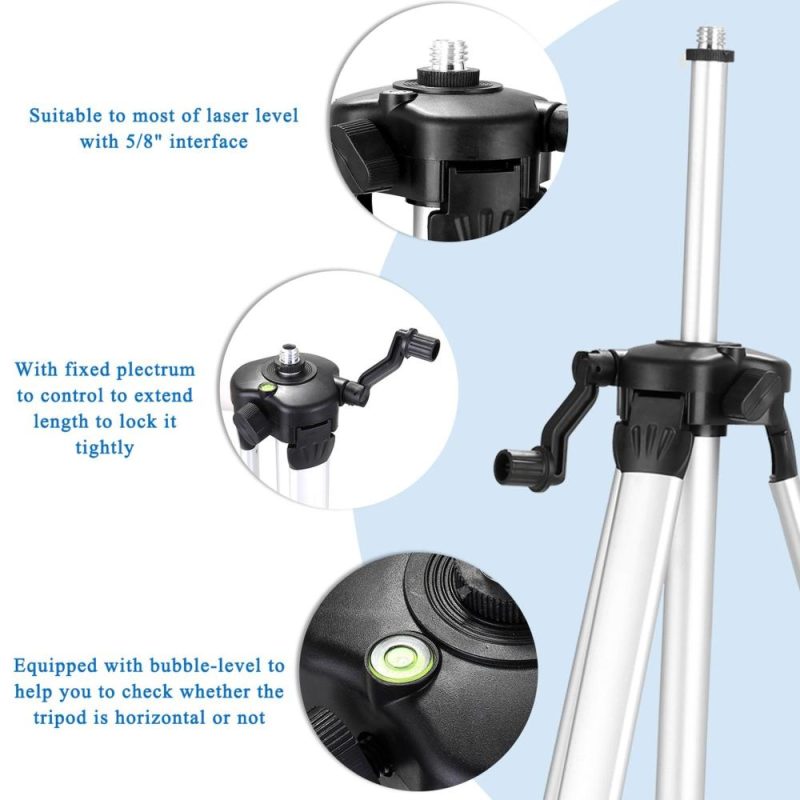 KKmoon Multifunctional Self-leveling 3D 12 Lines Laser Level Tool Vertical Horizontal Lines with 1.5M 3 Heights Adjustable Alloy Extension Bar Tripod Stand  |   Other Instruments Measurement & Analysis Instruments Green Light