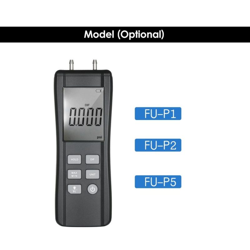 KKmoon Professional Dual-port Digital Manometer Handheld Differential Pressure Gauge HVAC Gas Pressure Meter Large LCD with Backlight  |   Other Instruments Measurement & Analysis Instruments Other Instruments