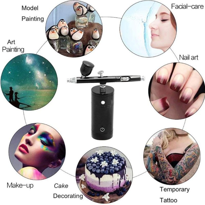 KKmoon Rechargeable USB Airbrush Kit Portable Airbrush Compressor Spray Pump Dual Action Handheld Airbrush Gun for FX Makeup Tattoo Painting Moisturizing  |   Others Hardware & Gadgets Black1/Black2/Gold-2/Gold1/Red2