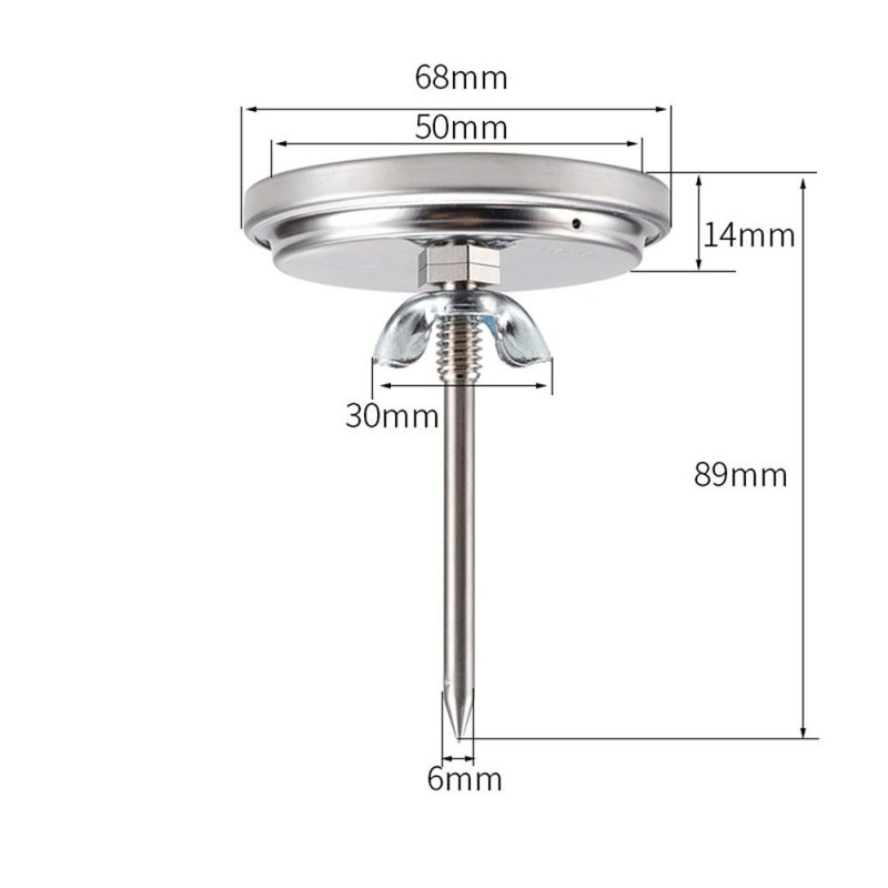 KKmoon Stainless Steel Thermometer Bi-Metal Thermometer Dial Thermometer 0~280℃ for Grill Barbecue Smoker Oven  |   Temperature & Humidity Measurements Measurement & Analysis Instruments Temperature & Humidity Measurements