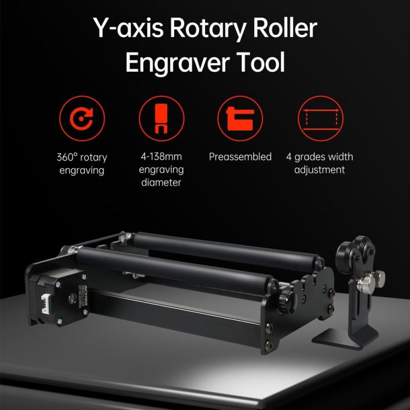 Laser Engraver Rotary Roller Y-axis Rotary Roller 360 Degrees Rotating for 4-138mm Different Engraving Diameter 4 Gears Adjustment  |   Laser Equipment Laser Equipment Laser Equipment