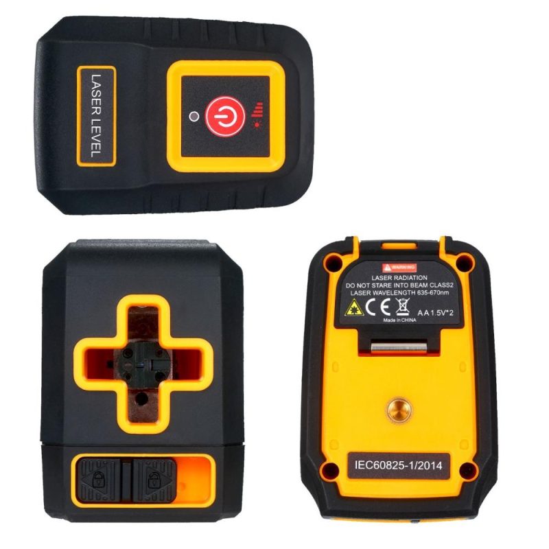 Laser Level Professional Horizontal and Vertical Cross Line Self Leveler Auto-Leveling Spirit Level Self-Leveling Cross Laser Lines Adjustable Brightness Red Beam T03  |   Microscopes & Endoscope Measurement & Analysis Instruments Black+Orange