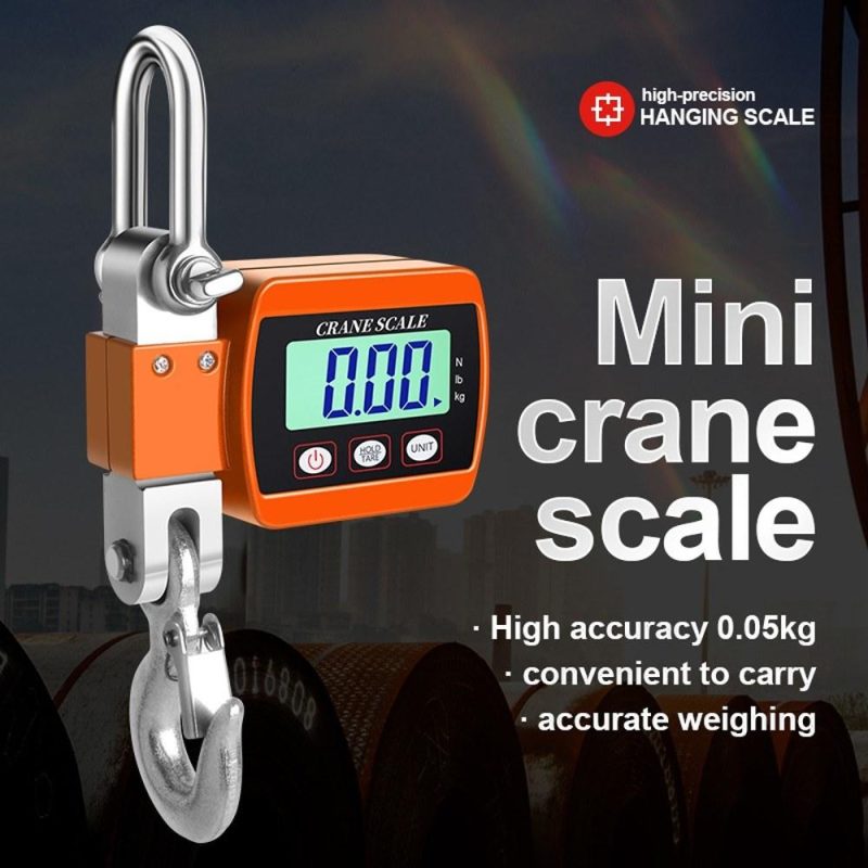 LCD Digital Display Crance Scale 0.05-500kg Portable Industrial Electronic Heavy Duty Weight Hook Crane with Unit Change Function  |   Digital Scales Digital Scales Digital Scales