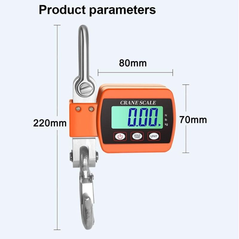 LCD Digital Display Crance Scale 0.05-500kg Portable Industrial Electronic Heavy Duty Weight Hook Crane with Unit Change Function  |   Digital Scales Digital Scales Digital Scales