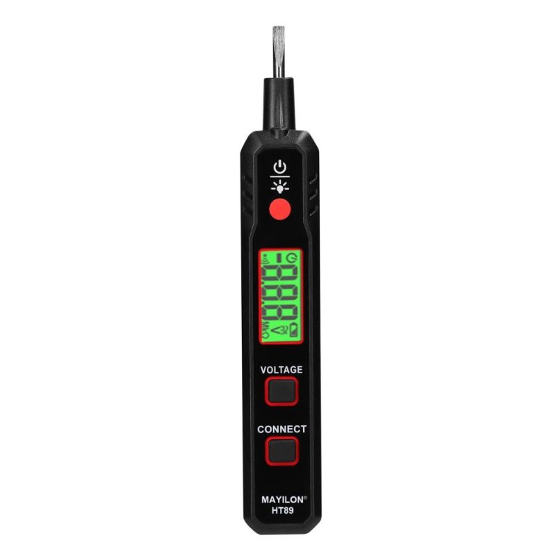 LCD Display Electric Test Pen AC12-300V Voltage Tester Live/Zero Wire Detector Cable Breakpoint Finder with Flashlight and Sound Light Alarm Function  |   Voltage & Current Testers Measurement & Analysis Instruments Black