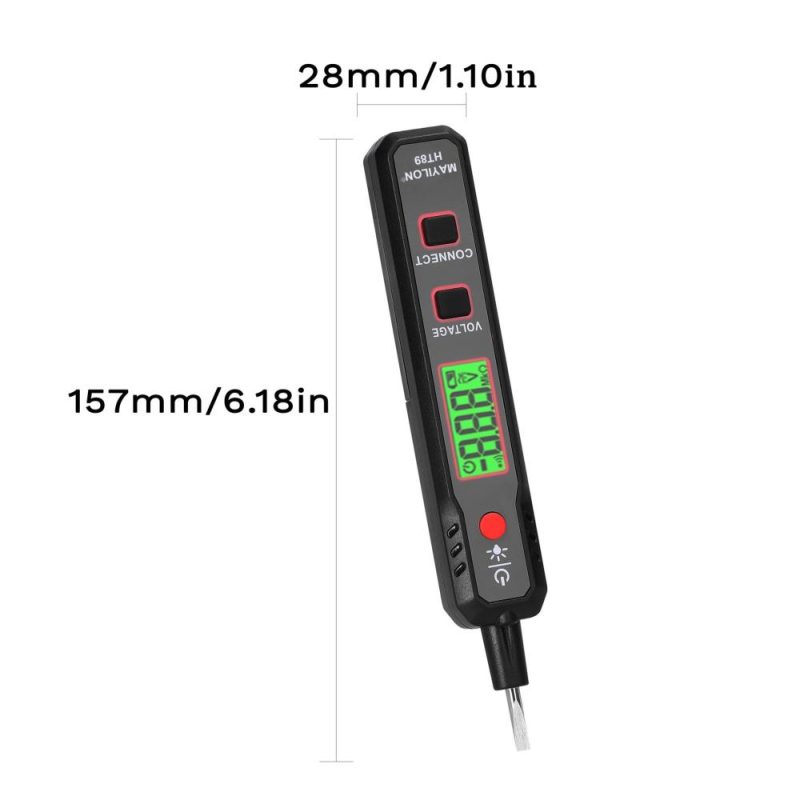 LCD Display Electric Test Pen AC12-300V Voltage Tester Live/Zero Wire Detector Cable Breakpoint Finder with Flashlight and Sound Light Alarm Function  |   Voltage & Current Testers Measurement & Analysis Instruments Black