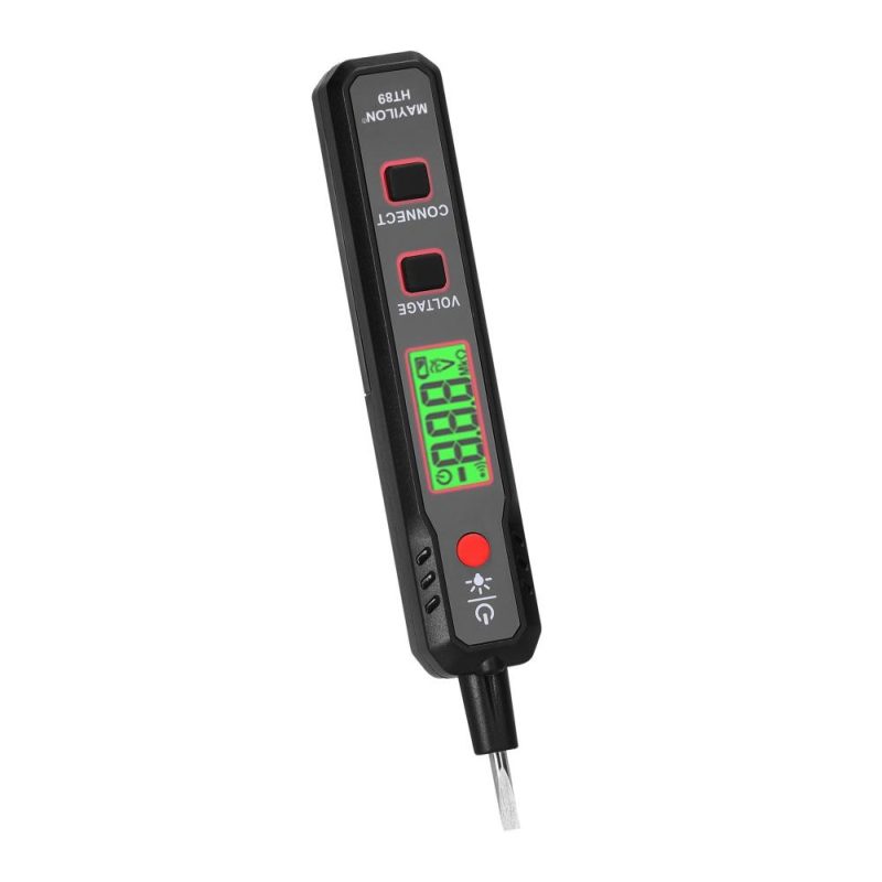 LCD Display Electric Test Pen AC12-300V Voltage Tester Live/Zero Wire Detector Cable Breakpoint Finder with Flashlight and Sound Light Alarm Function  |   Voltage & Current Testers Measurement & Analysis Instruments Black