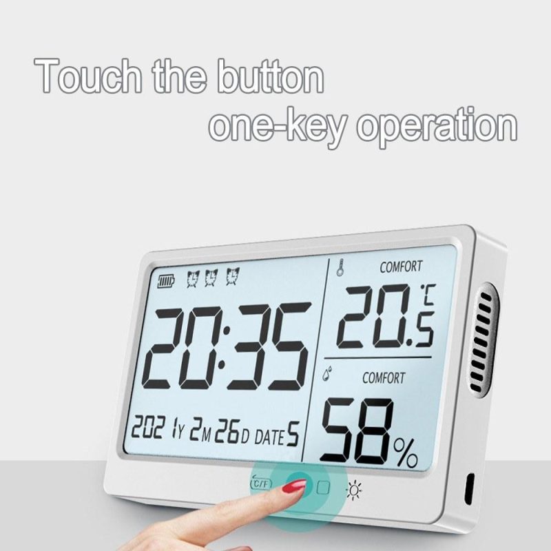 LCD Electronic Temperature Humidity Meter Electronic High Precisions Temperature Hygrometer Alarm Clock  |   Temperature & Humidity Measurements Measurement & Analysis Instruments Temperature & Humidity Measurements