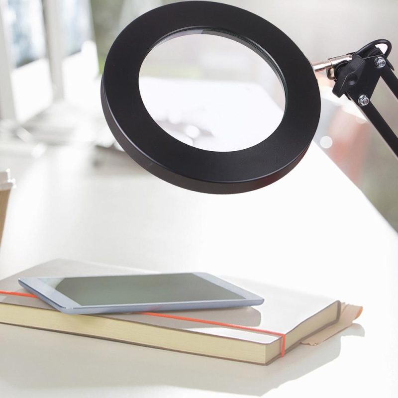 Lighting LED 5X Magnifying Lamp with Clamp Hands Free Magnifying Glass Desk Lamp Adjustable Swivel Arm USB-powered Lamp Magnifier LED Lamp with Magnifier 3 Modes Dimmable  |   Magnifiers Hardware & Gadgets Magnifiers