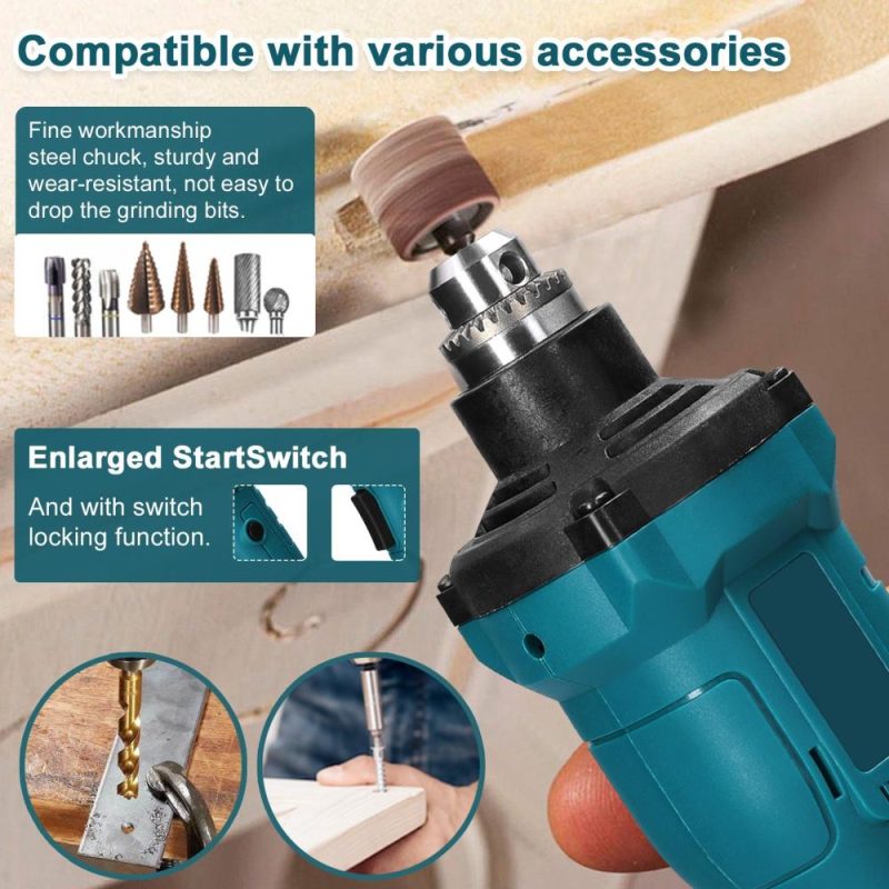 Lithium Battery Brushless Grind Tool 6mm Chuck Electric Polishing Machine Portable Grinding Machine Electric Engraving Tool Speed Adjusatble Grind Tool  |   Electrical Equipment & Supplies Electrical Equipment & Supplies Blue