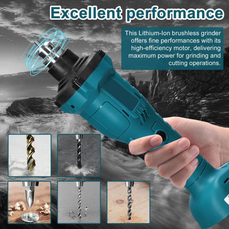 Lithium Battery Brushless Grind Tool 6mm Chuck Electric Polishing Machine Portable Grinding Machine Electric Engraving Tool Speed Adjusatble Grind Tool  |   Electrical Equipment & Supplies Electrical Equipment & Supplies Blue