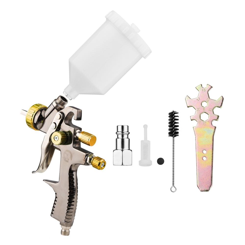 LVLP 1.8mm Air Spray Gun Kit 600cc Fluid Cup Gravity Feed Air Paint Sprayer Mini Handheld 360-degree Paint Spraying Gun for Car Repair Furniture Surface Wall Painting DIY Models  |   Power Tool Parts Power & Electrical Tools Black + Green/Black + Golden