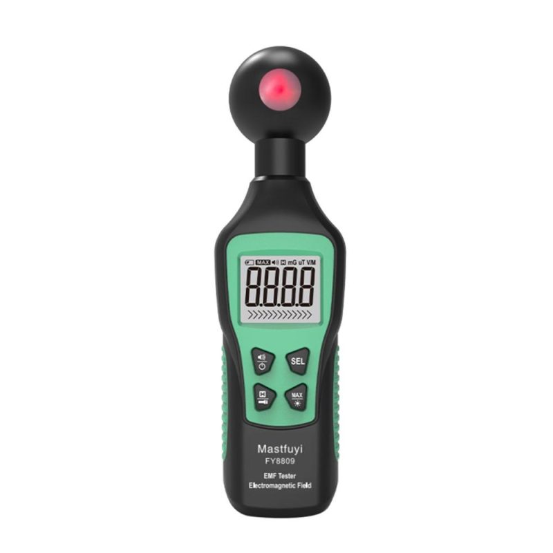 Mastfuyi FY8809 EMF Meter Digital Electromagnetic Field Tester Hand-held Electric Field Radiation Detector with Flashlight Sound-Light Alarm LCD Backlight Display for Office Home EMF Inspections  |   Other Instruments Measurement & Analysis Instruments Black