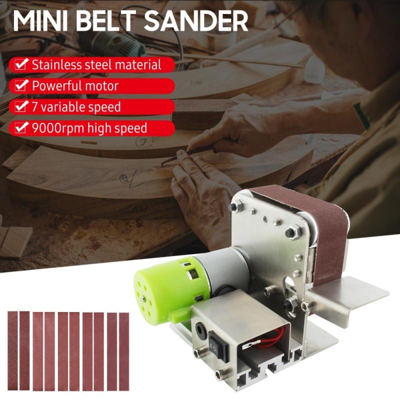 Mini Belt Sander Electric Sanding Polishing Grinding Machine 7 Variable Speed with 10 Sanding Belts for Polishing Wood Acrylic Metal  |   Electrical Equipment & Supplies Electrical Equipment & Supplies Electrical Equipment & Supplies