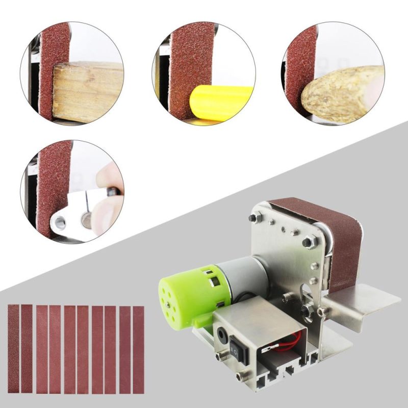 Mini Belt Sander Electric Sanding Polishing Grinding Machine 7 Variable Speed with 10 Sanding Belts for Polishing Wood Acrylic Metal  |   Electrical Equipment & Supplies Electrical Equipment & Supplies Electrical Equipment & Supplies