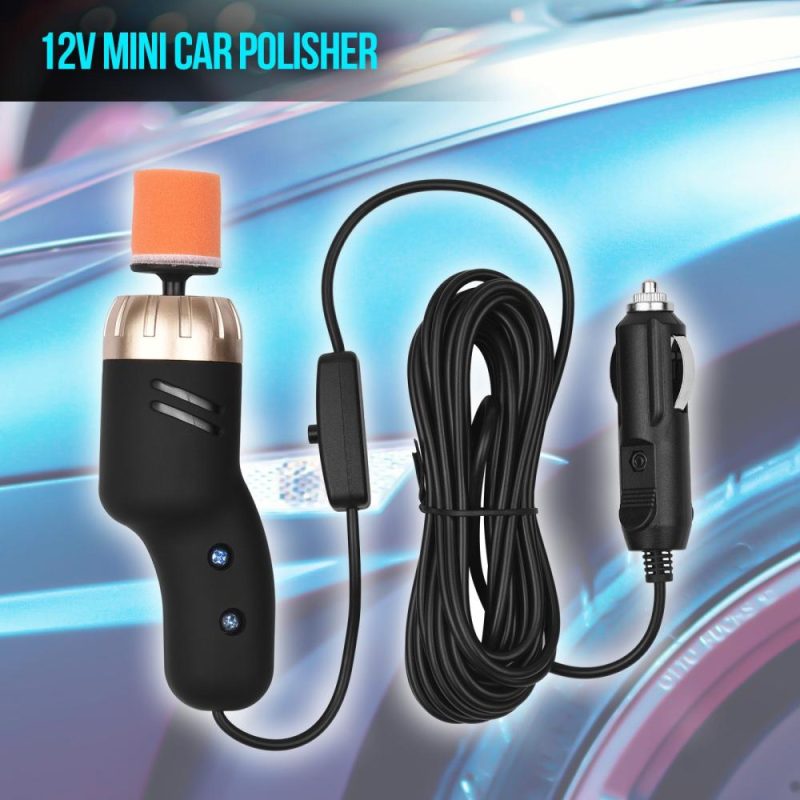 Mini Car Polisher 12V Compact Handheld Polishing Machine Detail Scratches Killer Pocket Size Car Polisher Kit Scratch Repair Tool Set for Polishing Sanding and Cleaning  |   Others Hardware & Gadgets Others