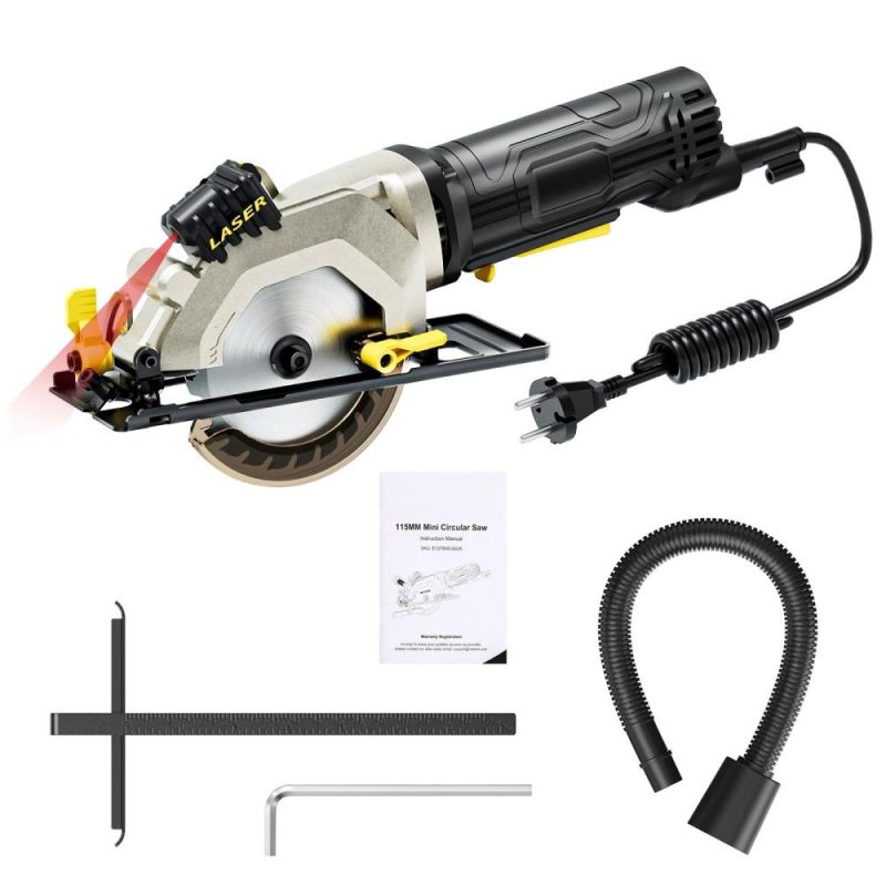 Mini Circular Saw 4.8Amp 4-1/2 Inch Compact Circular Saw 3700RPM Electric Circular Saws with Laser Cutting Guide for Wood Tile and Plastic Cuts Grey US  |   Electrical Equipment & Supplies Electrical Equipment & Supplies Electrical Equipment & Supplies