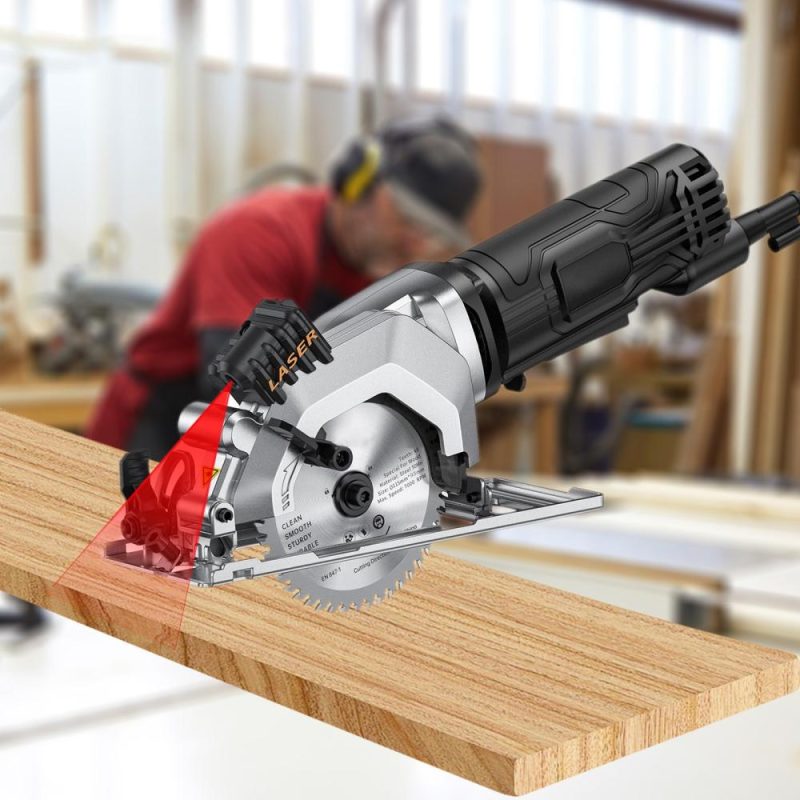 Mini Circular Saw 4.8Amp 4-1/2 Inch Compact Circular Saw 3700RPM Electric Circular Saws with Laser Cutting Guide for Wood Tile and Plastic Cuts Grey US  |   Electrical Equipment & Supplies Electrical Equipment & Supplies Electrical Equipment & Supplies