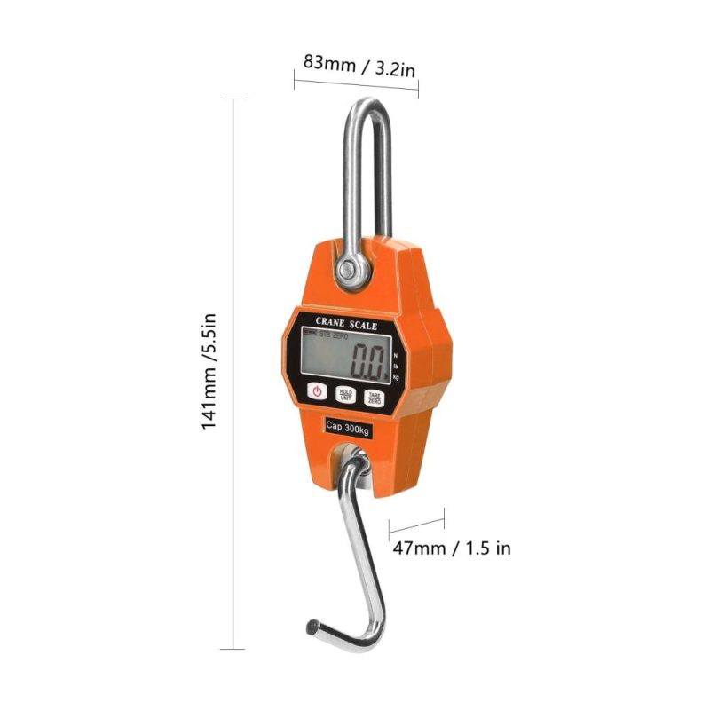 Mini LCD Digital 300kg Portable Industrial Electronic Heavy Duty Weight Hook Crane Hanging Scale  |   Digital Scales Digital Scales Digital Scales