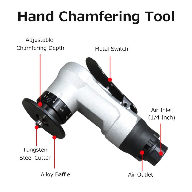 Mini Pneumatic Chamfering Machine 1/4 Inch Air Inlet Portable Hand Chamfering Tool with Adjustable Depth for Wood Metal Trimming Deburring Linear Rounded Corners  |   Electrical Equipment & Supplies Electrical Equipment & Supplies Electrical Equipment & Supplies