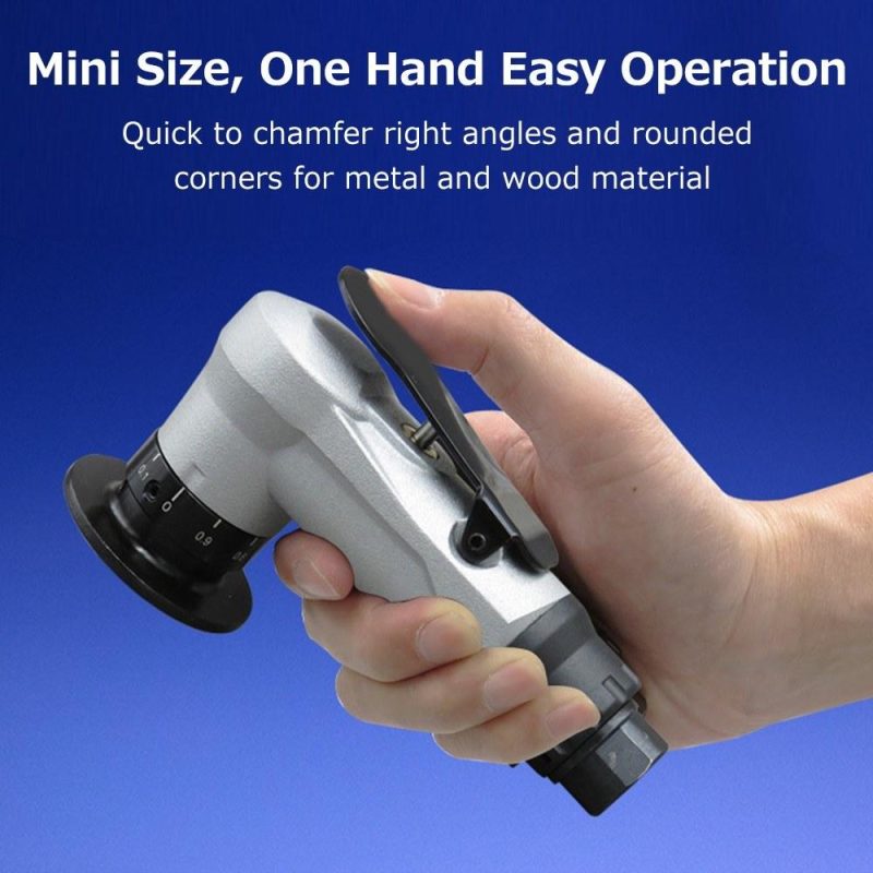 Mini Pneumatic Chamfering Machine 1/4 Inch Air Inlet Portable Hand Chamfering Tool with Adjustable Depth for Wood Metal Trimming Deburring Linear Rounded Corners  |   Electrical Equipment & Supplies Electrical Equipment & Supplies Electrical Equipment & Supplies