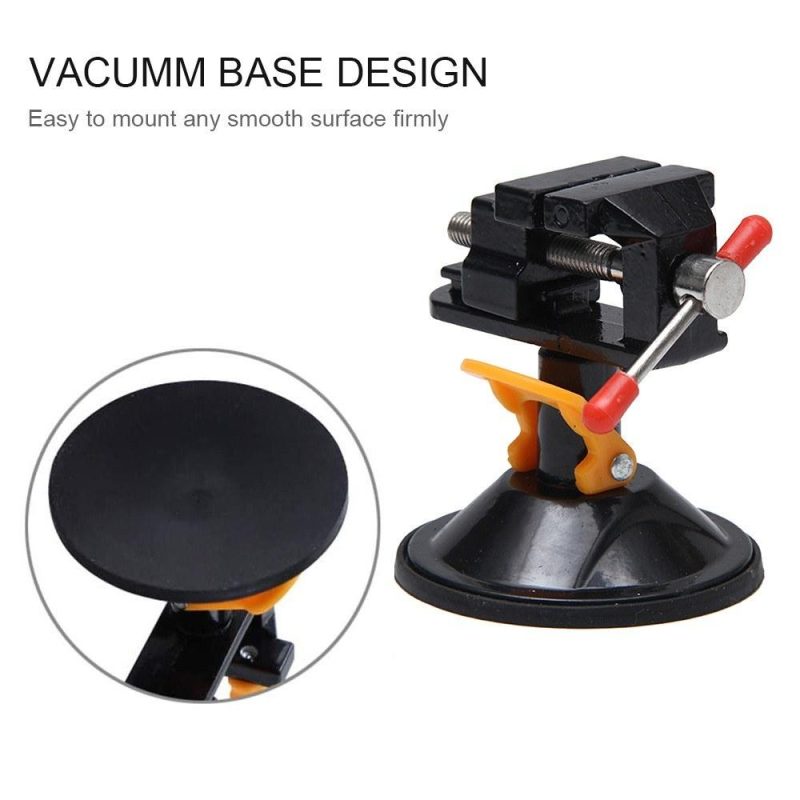 Mini Suction Vise Clamp Bench Clamp Universal Table Vise Vacuum Base 360 Degrees Swiveling for DIY Sculpture Craft Carving  |   Hardware & Accessories Hardware & Accessories Black 1/Black 2/Silver1/Silver2