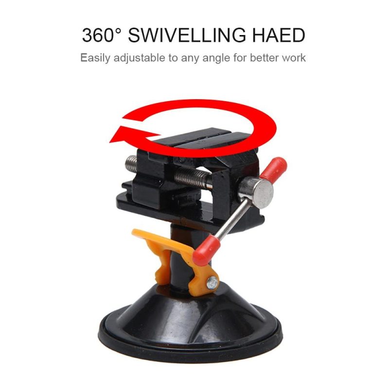 Mini Suction Vise Clamp Bench Clamp Universal Table Vise Vacuum Base 360 Degrees Swiveling for DIY Sculpture Craft Carving  |   Hardware & Accessories Hardware & Accessories Black 1/Black 2/Silver1/Silver2