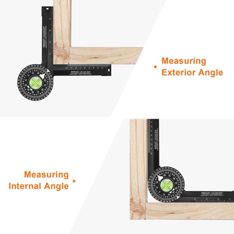 Miter Saw Protractor Woodworking Cutting Positioner Angle Gauge Protractor 360° Horizontal Angle Finder  |   DIY Tools DIY Tools Black