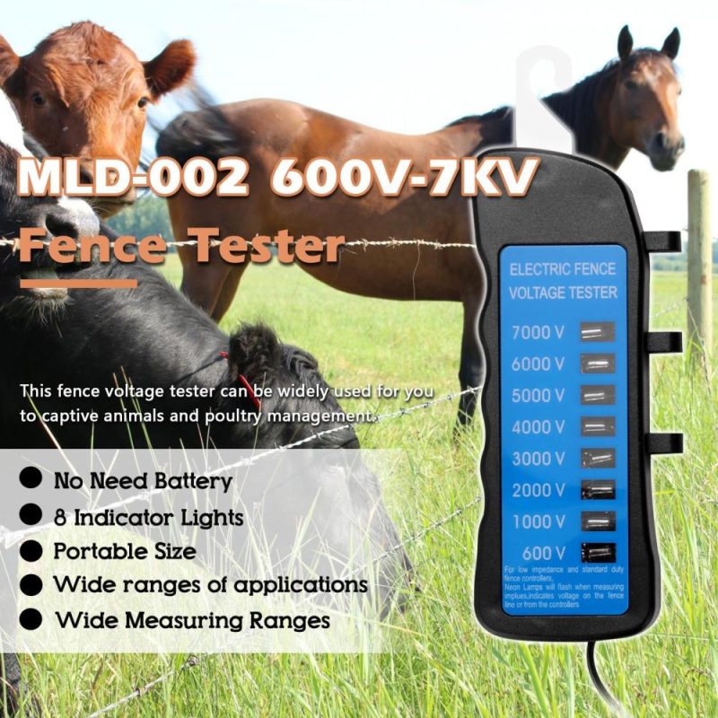 MLD-002 600V-7KV Fence Tester Home Garden Horse Livestock Electric Fence Voltmeter No Need Battery with 8 Indicator Light  |   Digital Multimeters & Oscilloscopes Digital Multimeters & Oscilloscopes Black/Blue