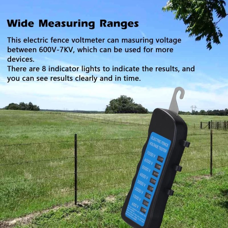 MLD-002 600V-7KV Fence Tester Home Garden Horse Livestock Electric Fence Voltmeter No Need Battery with 8 Indicator Light  |   Digital Multimeters & Oscilloscopes Digital Multimeters & Oscilloscopes Black/Blue