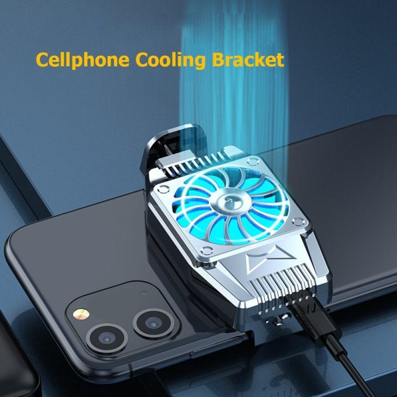 Mobile Phone Cooling Fan Cell Phone Cooler Stretchable Design for 4 to 6.7 Inches Phones Cellphone Cooling Bracket with 9-Leaf Silent Fan for Video Watching Gaming Lives  |   Others Others Others