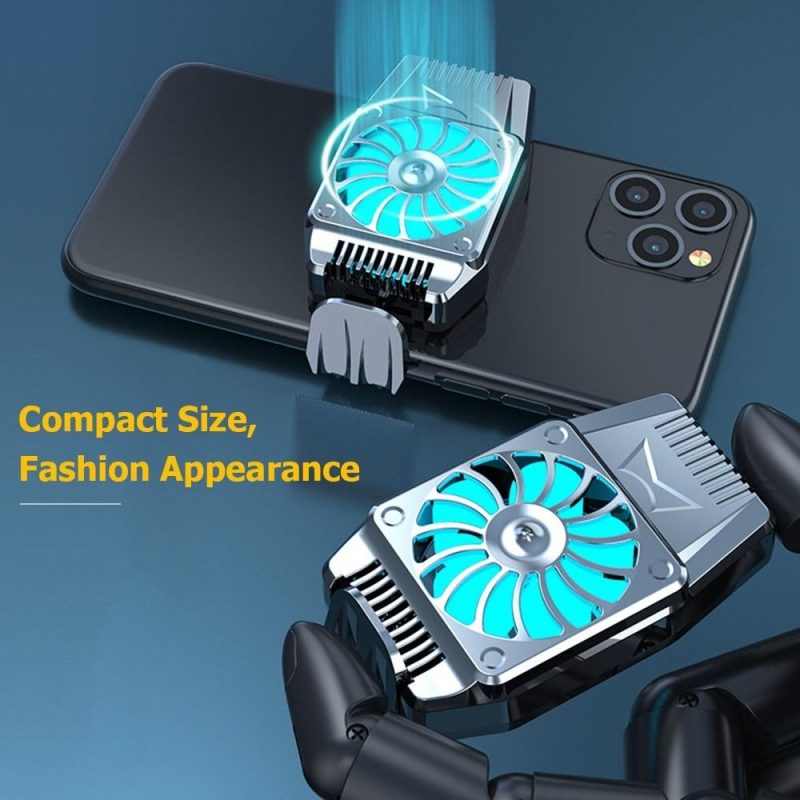 Mobile Phone Cooling Fan Cell Phone Cooler Stretchable Design for 4 to 6.7 Inches Phones Cellphone Cooling Bracket with 9-Leaf Silent Fan for Video Watching Gaming Lives  |   Others Others Others