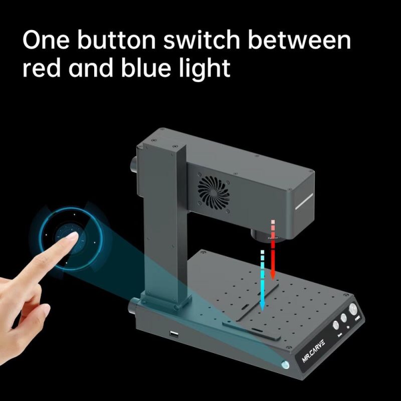 MR.CARVE M4 Marking Machine Laser Engraver 2W Infrared Laser Module and 5W Blue Light Laser Module 70x70mm Carving Area with Rotary Roller & Ring Fixture  |   Laser Equipment Laser Equipment Laser Equipment