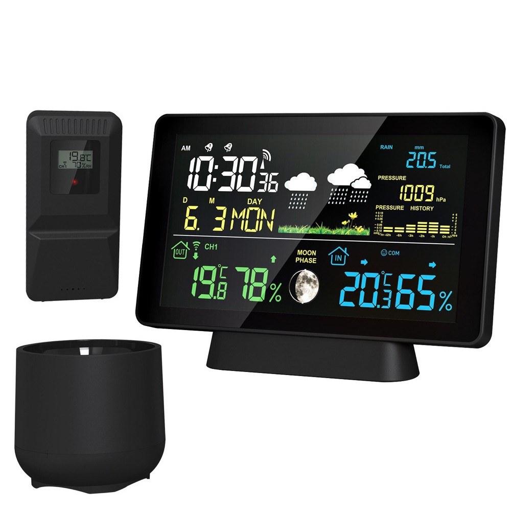 Multi-function Professional Electronic Weather Station Intelligent Color Screen Clock Temperature Humidity Rainfall Barometric Pressure Moon Phase Weather Forecast Display Alarm Clock  |   Temperature & Humidity Measurements Measurement & Analysis Instruments Temperature & Humidity Measurements