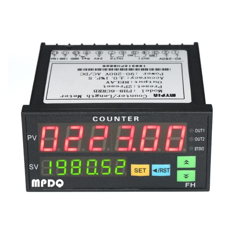 Multi-functional Dual Light-emitting Diode Display Digital Counter 90~265V AC/DC Length Meter with 2 Relay Output and Pulse PNP NPN  |   Other Instruments Measurement & Analysis Instruments Other Instruments