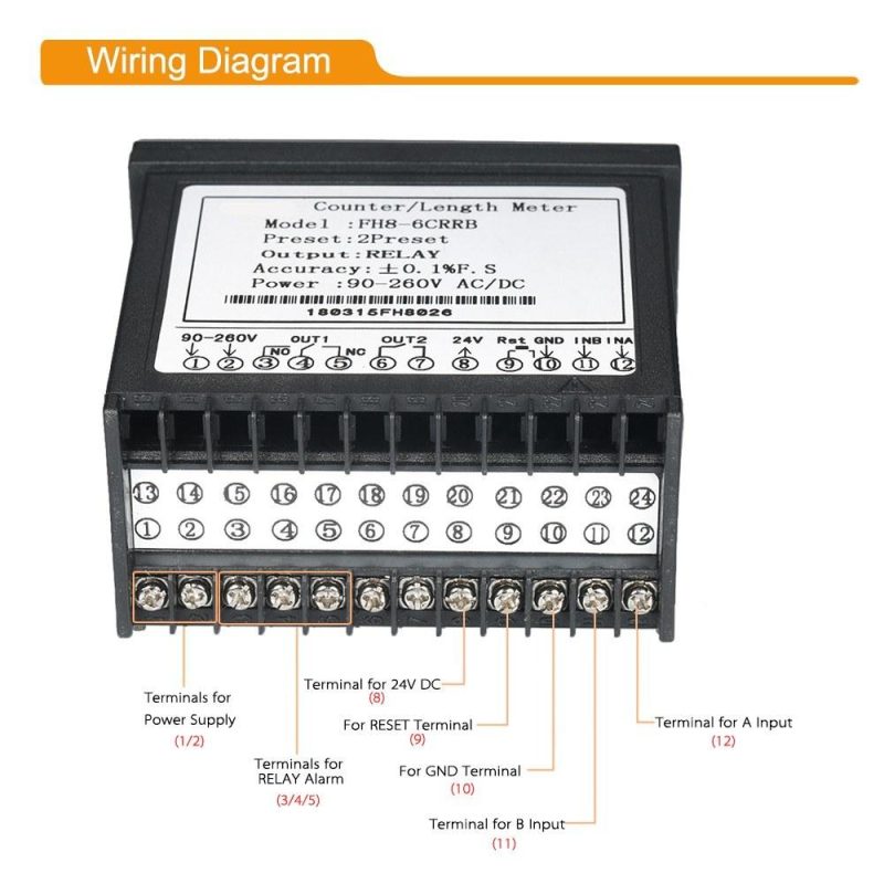 Multi-functional Dual Light-emitting Diode Display Digital Counter 90~265V AC/DC Length Meter with 2 Relay Output and Pulse PNP NPN  |   Other Instruments Measurement & Analysis Instruments Other Instruments