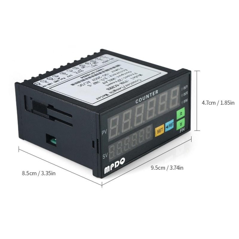 Multi-functional Dual Light-emitting Diode Display Digital Counter 90~265V AC/DC Length Meter with 2 Relay Output and Pulse PNP NPN  |   Other Instruments Measurement & Analysis Instruments Other Instruments