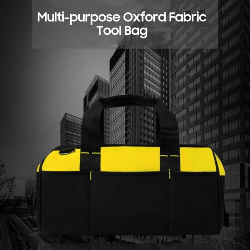 Multi-purpose Oxford Fabric Tool Bag Wide Mouth Zipper Bag Multifunction Utility Bag with Carrying Handle 600D Oxford Cloth Tool Tote  |   Hardware & Accessories Hardware & Accessories Hardware & Accessories