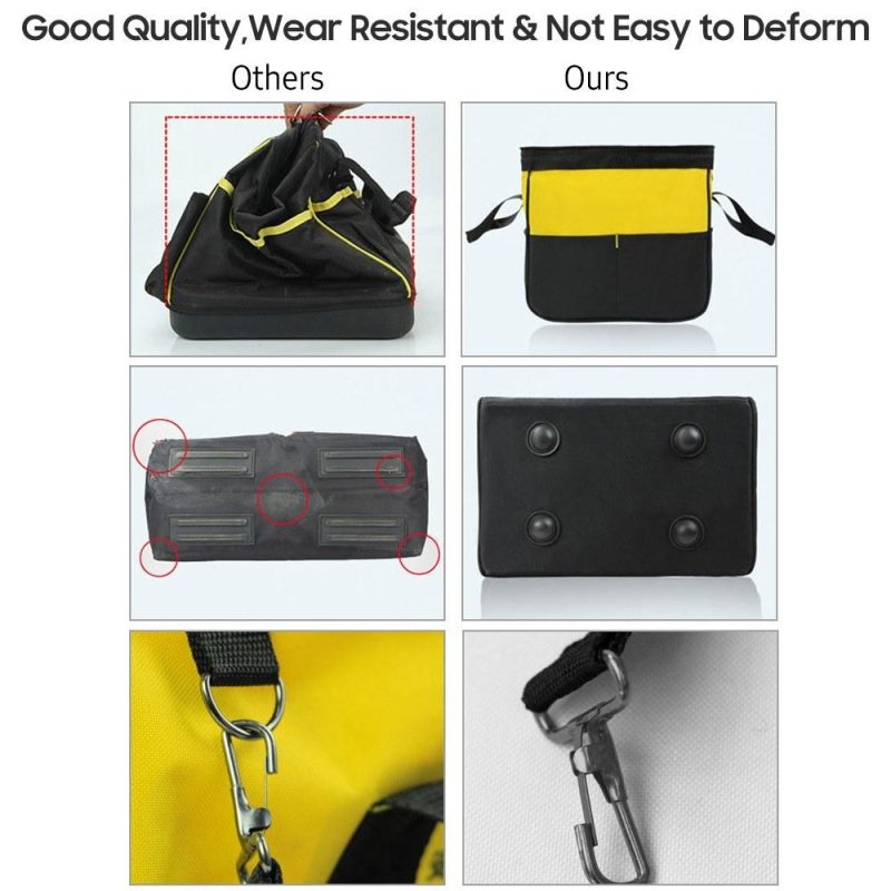 Multi-purpose Oxford Fabric Tool Bag Wide Mouth Zipper Bag Multifunction Utility Bag with Carrying Handle 600D Oxford Cloth Tool Tote  |   Hardware & Accessories Hardware & Accessories Hardware & Accessories