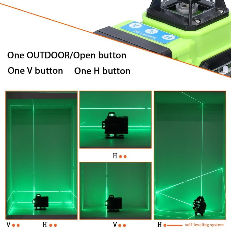 Multifunctional 16 Lines Laser Level 3° Self-leveling Function Leveling Tool Omnidirectional Ground Wall Sticker Home Improvement Tools Set  |   Other Instruments Measurement & Analysis Instruments Black/Blue/Green