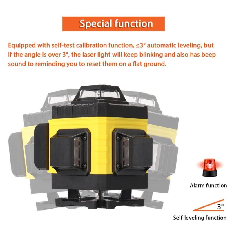 Multifunctional 16 Lines Laser Level Tool Vertical Horizontal Lines with 3° Self-leveling Function  |   Other Instruments Measurement & Analysis Instruments Other Instruments