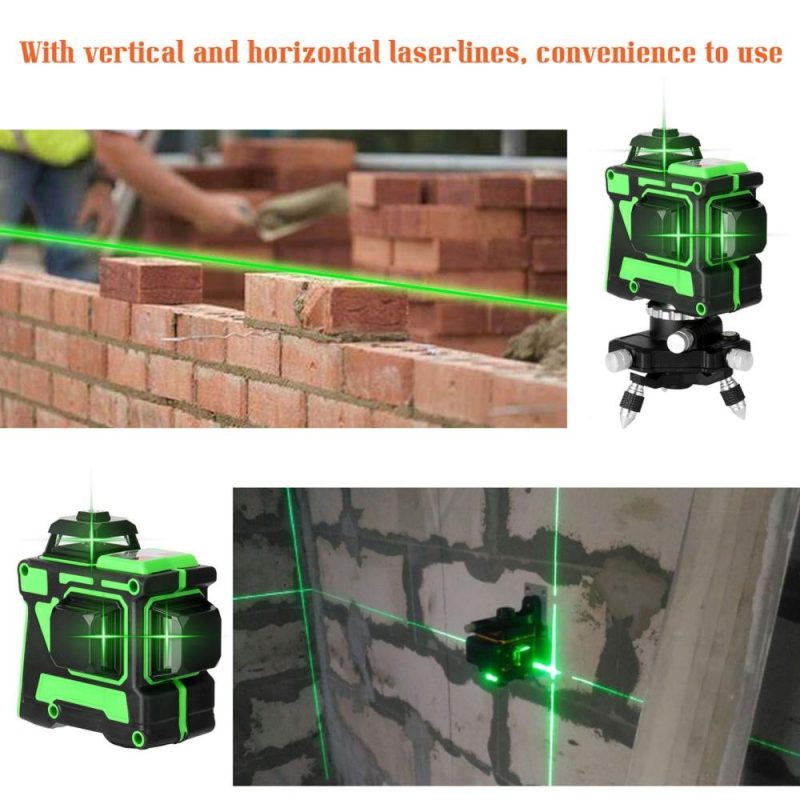 Multifunctional 3D 12 Lines Laser Level Tool Vertical Horizontal Lines with Self-leveling Function  |   Other Instruments Measurement & Analysis Instruments Green Light