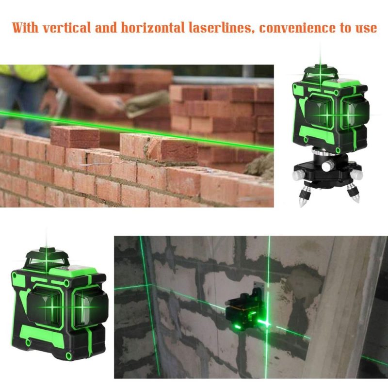 Multifunctional 3D 12 Lines Self-leveling Laser Level  with 1.5M 3 Heights Adjustable Alloy Extension Bar Tripod Stand and Carrying Bag  |   Microscopes & Endoscope Measurement & Analysis Instruments Green Light