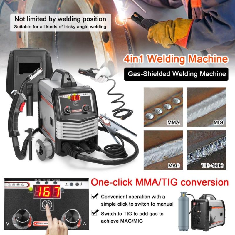 Multifunctional 4in1 MIG MMA MAG TIG-160C Inverter Welders Multipurpose Portable Electric Welding Machine Intelligent Welders  |   Electrical Equipment & Supplies Electrical Equipment & Supplies Electrical Equipment & Supplies