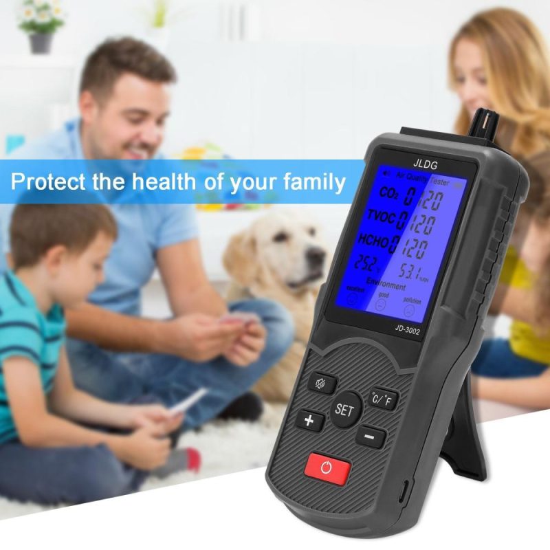 Multifunctional Air Quality Tester CO2 TVOC Meter Temperature Humidity Measuring Device  |   Gas detection equipment Gas detection equipment Black