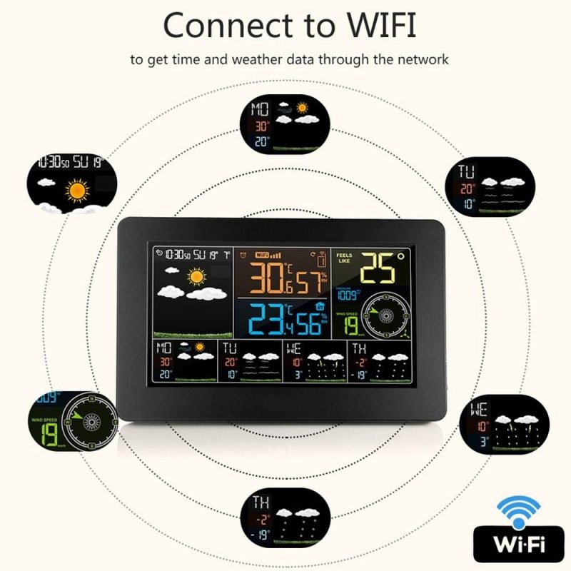 Multifunctional Color WiFi Weather Station APP Control Smart Weather Monitor  |   Temperature & Humidity Measurements Measurement & Analysis Instruments Temperature & Humidity Measurements