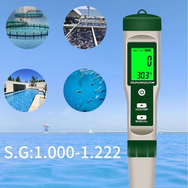 Multifunctional Digital 10 in 1 Water Quality Tester Portable High Accurancy Water Quality Test Pen Water Quality Measurement Tool Water PH/Total Dissolved Solids/EC/Salinity/ORP/H2/S.G/Temperature/Nutrient Solution Concentration/㏁ Measuring  |   Water quality analysis equipment Measurement & Analysis Instruments Water quality analysis equipment