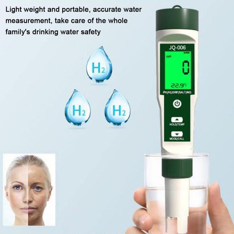 Multifunctional Digital 10 in 1 Water Quality Tester Portable High Accurancy Water Quality Test Pen Water Quality Measurement Tool Water PH/Total Dissolved Solids/EC/Salinity/ORP/H2/S.G/Temperature/Nutrient Solution Concentration/㏁ Measuring  |   Water quality analysis equipment Measurement & Analysis Instruments Water quality analysis equipment